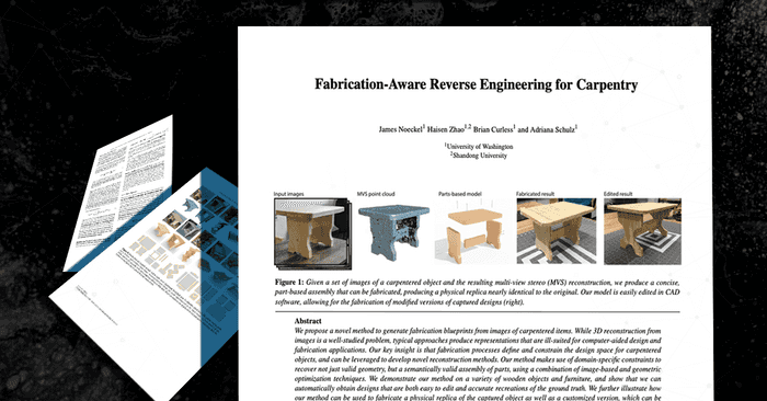 "Fabrication-Aware Reverse Engineering for Carpentry"